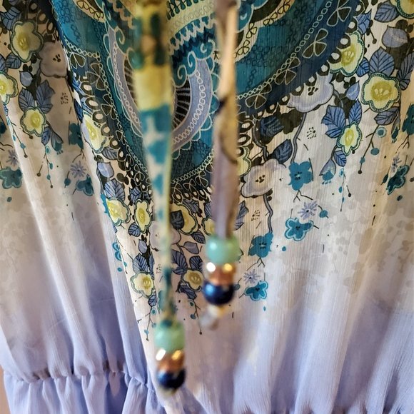 Evolution By JMS Women's Sheer Beachy Beaded Bohemian Plus Sized Y2K 1X - Picture 5 of 11